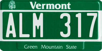 VT license plate ALM317