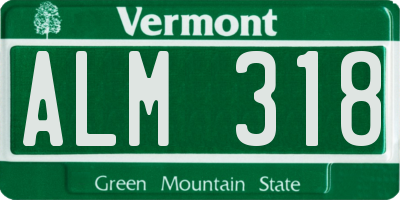 VT license plate ALM318