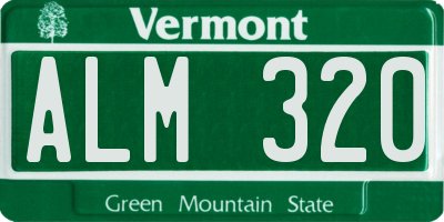 VT license plate ALM320