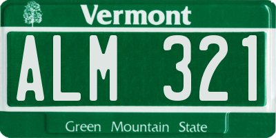 VT license plate ALM321