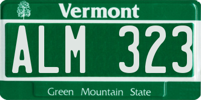 VT license plate ALM323