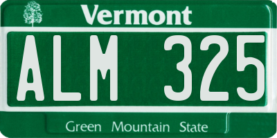 VT license plate ALM325