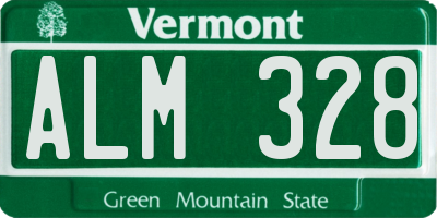 VT license plate ALM328