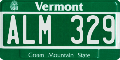 VT license plate ALM329