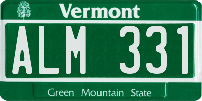 VT license plate ALM331