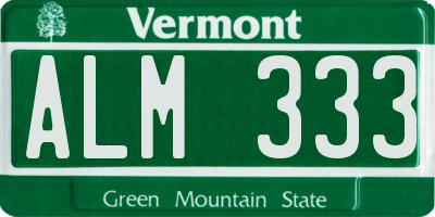 VT license plate ALM333