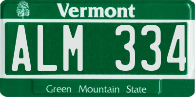 VT license plate ALM334