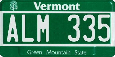 VT license plate ALM335