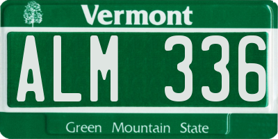 VT license plate ALM336