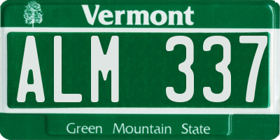 VT license plate ALM337