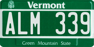 VT license plate ALM339