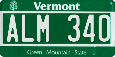 VT license plate ALM340
