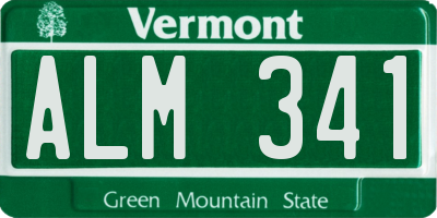 VT license plate ALM341