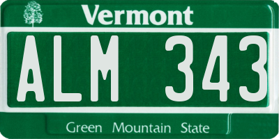 VT license plate ALM343
