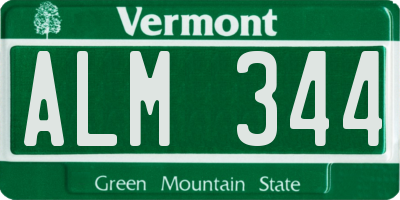 VT license plate ALM344