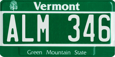 VT license plate ALM346