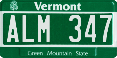 VT license plate ALM347