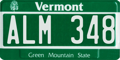 VT license plate ALM348