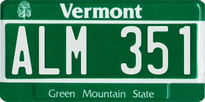 VT license plate ALM351
