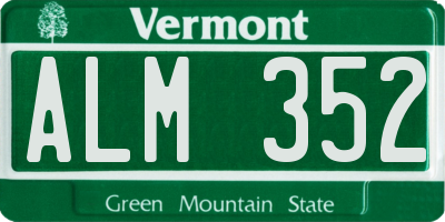 VT license plate ALM352