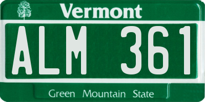 VT license plate ALM361
