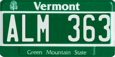 VT license plate ALM363