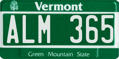 VT license plate ALM365