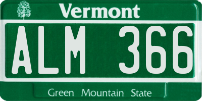 VT license plate ALM366