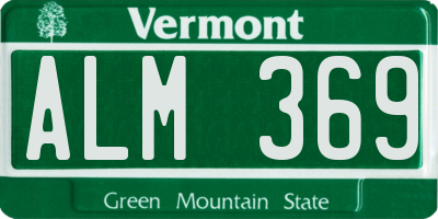 VT license plate ALM369