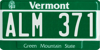 VT license plate ALM371