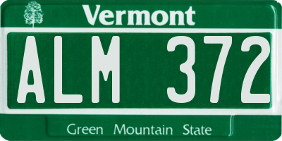 VT license plate ALM372