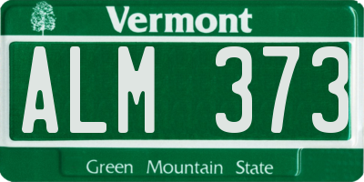 VT license plate ALM373