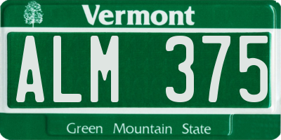 VT license plate ALM375