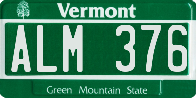 VT license plate ALM376