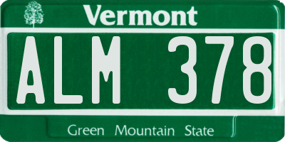 VT license plate ALM378
