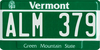 VT license plate ALM379