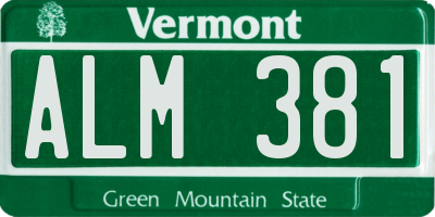 VT license plate ALM381
