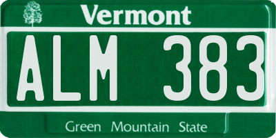 VT license plate ALM383