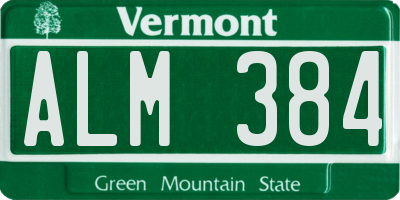 VT license plate ALM384