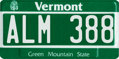 VT license plate ALM388