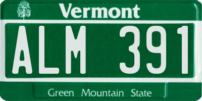 VT license plate ALM391