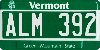 VT license plate ALM392