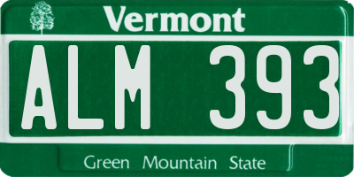 VT license plate ALM393