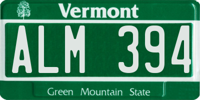 VT license plate ALM394