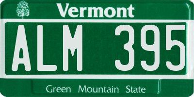 VT license plate ALM395