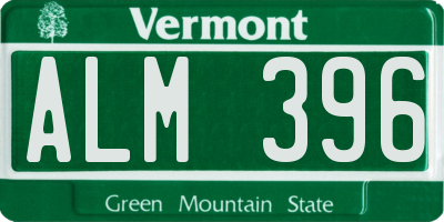 VT license plate ALM396