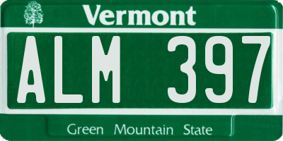 VT license plate ALM397