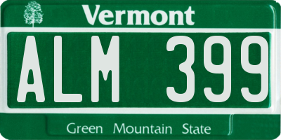 VT license plate ALM399