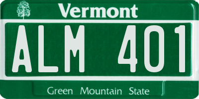 VT license plate ALM401