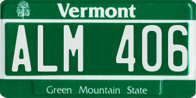 VT license plate ALM406